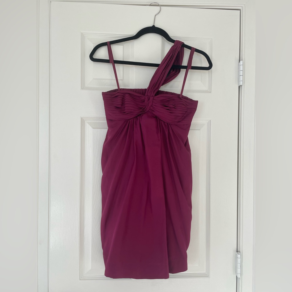Asymmetric Silk Cocktail Dress